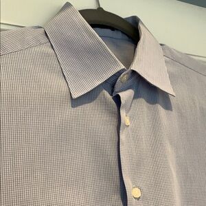 Calvin Klein Men's White Checkered Shirt